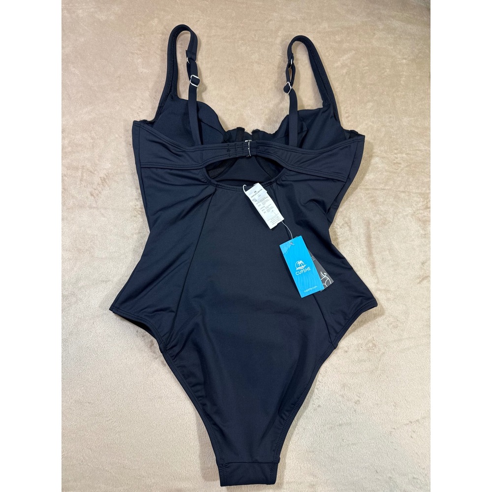 Cupshe Slim & Sculpt Underwire One Piece Swimsuit Black M CAA12E3L007AA - Picture 2 of 10